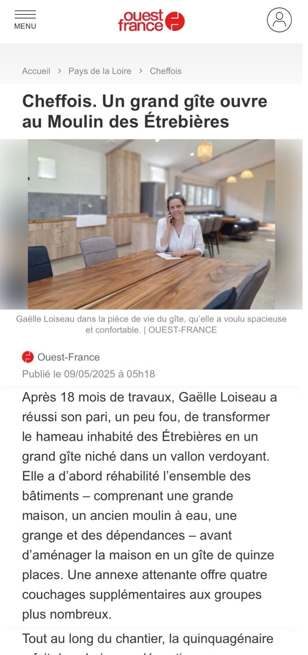 Article Ouest France mai25