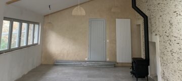 Living room with stove