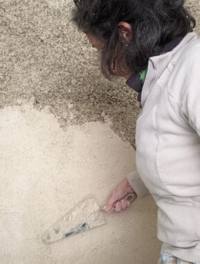 Lime hemp sand plaster